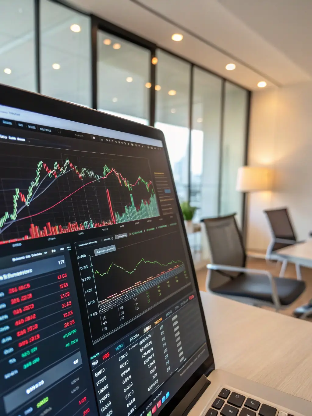 A diverse portfolio of investments displayed on a digital screen, showcasing the benefits of diversification and strategic asset allocation.